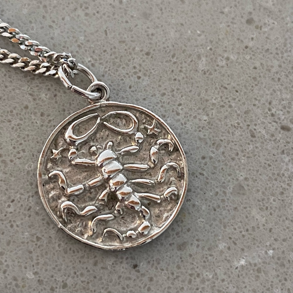 Vintage Sterling Scorpio Pendant and sterling silver chain